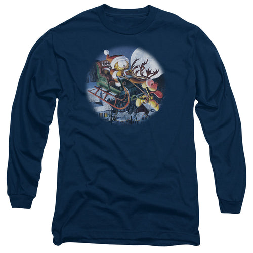 Garfield Moonlight Ride Long Sleeve T-Shirt
