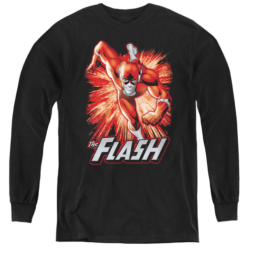 Justice League Flash Red & Gray Youth Long Sleeve T-Shirt
