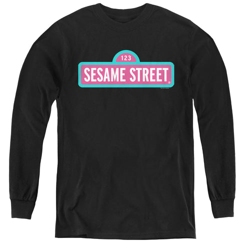 Sesame Street Pink Logo Youth Long Sleeve T-Shirt