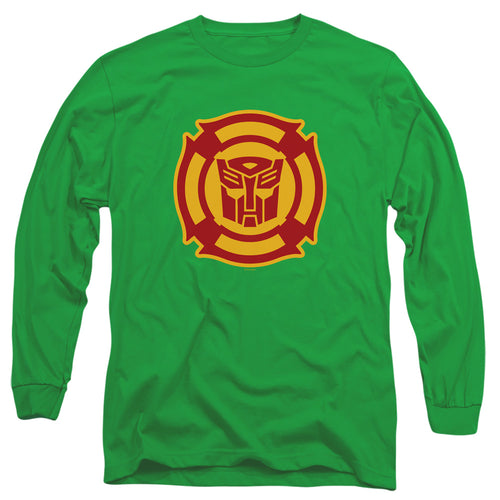 Transformers Rescue Bots Logo Kelly Green Long Sleeve T-Shirt