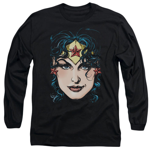 Justice League Wonder Woman Head Long Sleeve T-Shirt