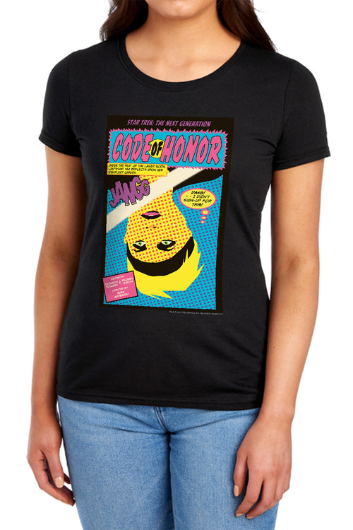 Star Trek Code of Honor Black Womens T-Shirt