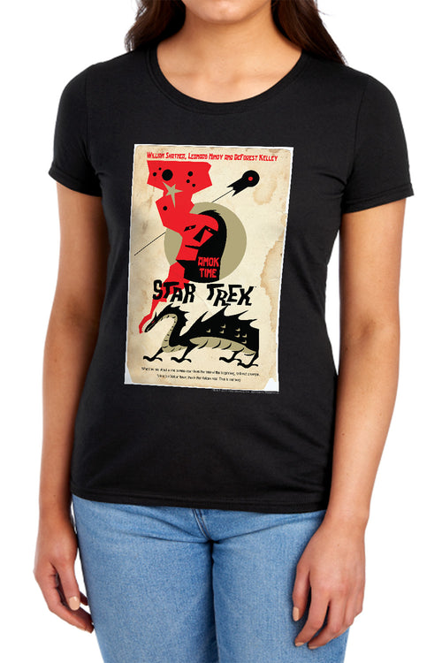 Star Trek Juan Ortiz Amok Time Black Womens T-Shirt