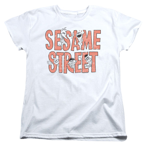Sesame Street In Letters Womens T-Shirt