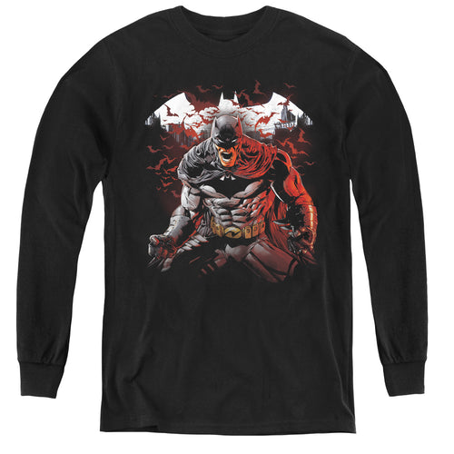 Batman Raging Bat Youth Long Sleeve T-Shirt
