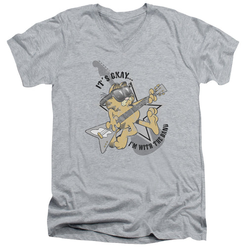 Garfield Im With The Band V-Neck T-Shirt