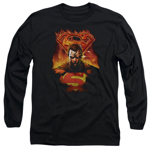 Superman Man on Fire Long Sleeve T-Shirt