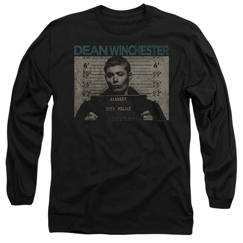 Supernatural Dean Winchester Mug Shot Long Sleeve T-Shirt