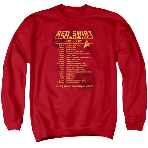 Star Trek Red Shirt Galactic Tour Crewneck Sweatshirt