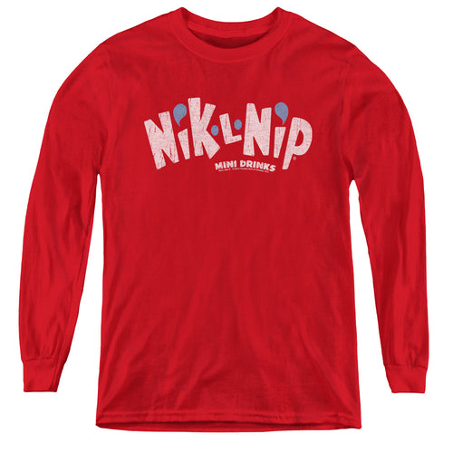 Dubble Bubble Nik-L-Nip Distressed Logo Youth Long Sleeve T-Shirt