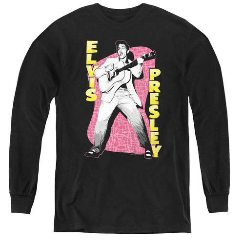 Elvis Presley Pink Rock Youth Long Sleeve T-Shirt