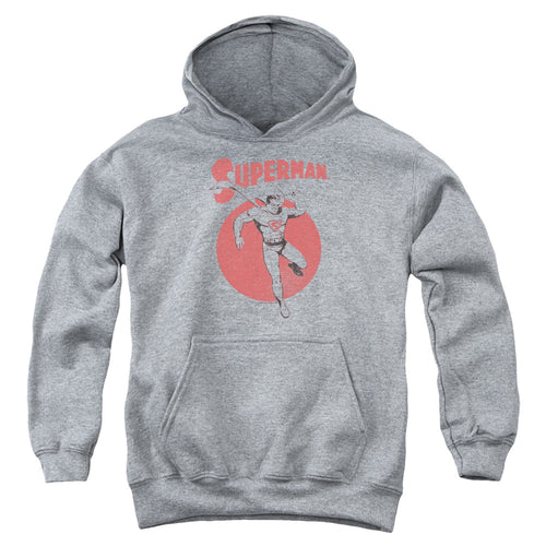 Superman Vintage Sphere Athletic Heather Youth Hoodie