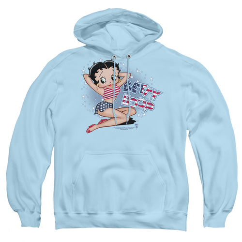 Betty Boop All American Girl Pin Up Pullover Hoodie