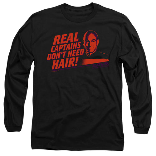 Star Trek Real Captains Don't Need Hair Long Sleeve T-Shirt