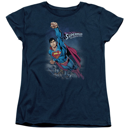 Superman Twilight Flight Womens T-Shirt