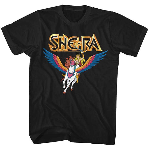 She-Ra and Swift Wind Masters of the Universe t-shirt in black