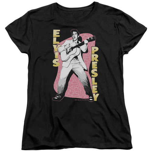 Elvis Presley Pink Rock Womens T-Shirt