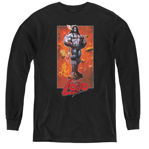 Justice League Lobo Pose Youth Long Sleeve T-Shirt