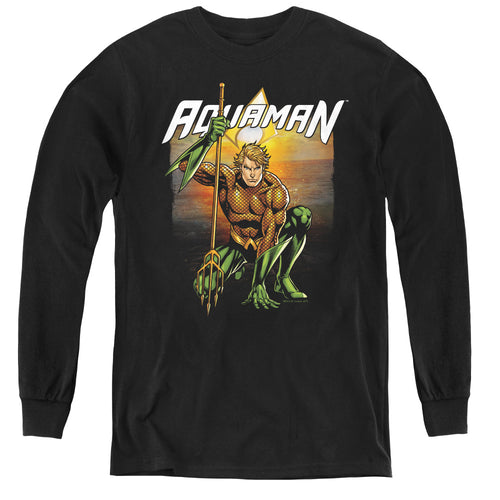 Justice League Beach Sunset Youth Long Sleeve T-Shirt