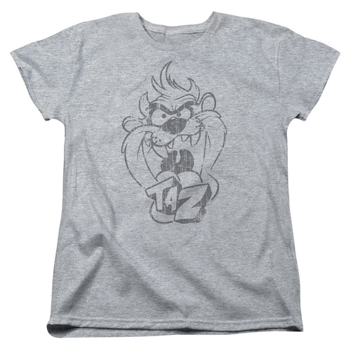 Looney Tunes Faded Taz Womens T-Shirt