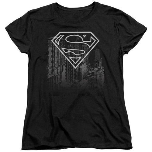 Superman Skyline Womens T-Shirt