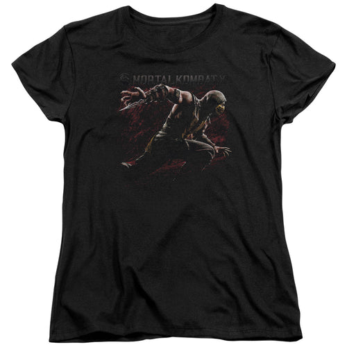 Mortal Kombat X Scorpion Lunge Womens T-Shirt
