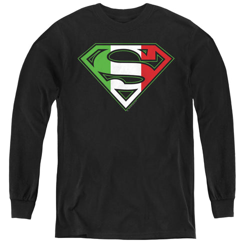 Superman Italian Shield Youth Long Sleeve T-Shirt