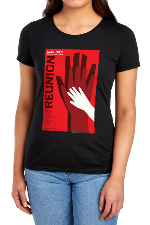 Star Trek Reunion Black Womens T-Shirt