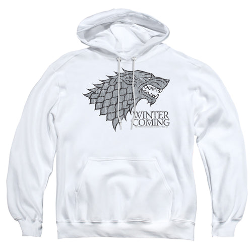 Game of Thrones Startk Winter Is Coming On White Pullover Hoodie