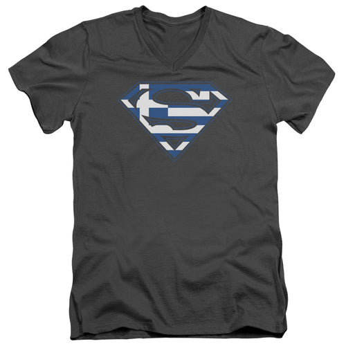 Superman Greek Shield V-Neck T-Shirt