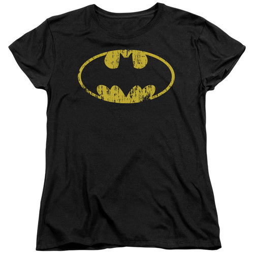 Batman Classic Logo Distressed Heather Womens T-Shirt