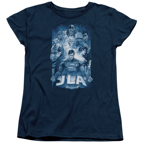 Justice League Burst Womens T-Shirt