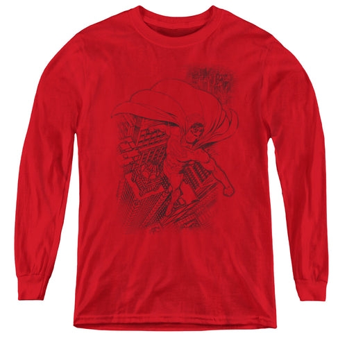 Superman In the City Youth Long Sleeve T-Shirt