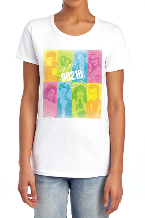 Beverly Hills 90210 Color Block Cast Womens T-Shirt
