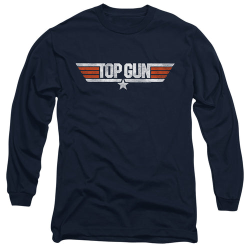 Top Gun Distressed Logo Long Sleeve T-Shirt