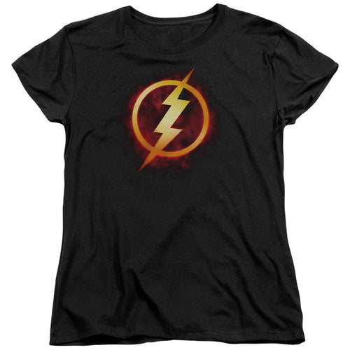 Justice League Flash Title Womens T-Shirt