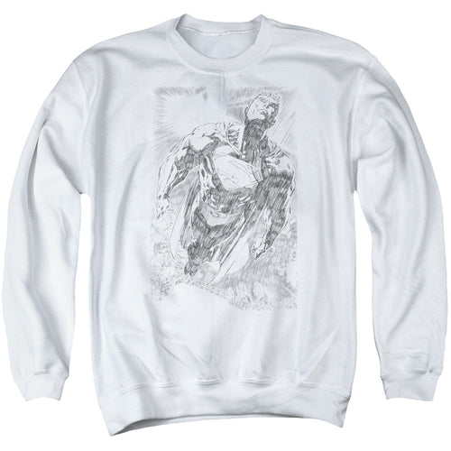 Superman Exploding Space Sketch Crewneck Sweatshirt