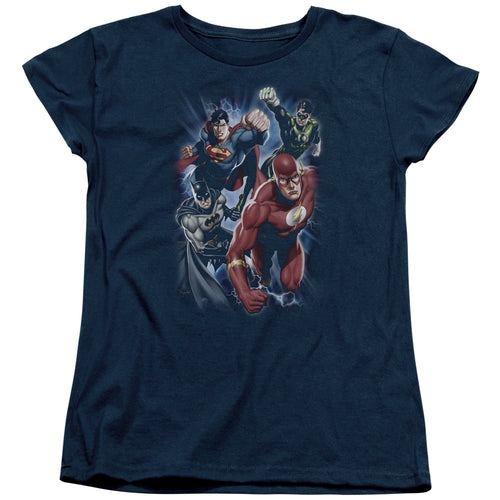Justice League Storm Chasers Womens T-Shirt