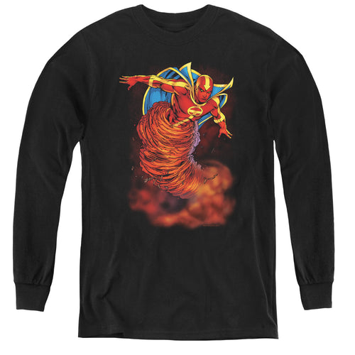 Justice League Tornado Cloud Youth Long Sleeve T-Shirt