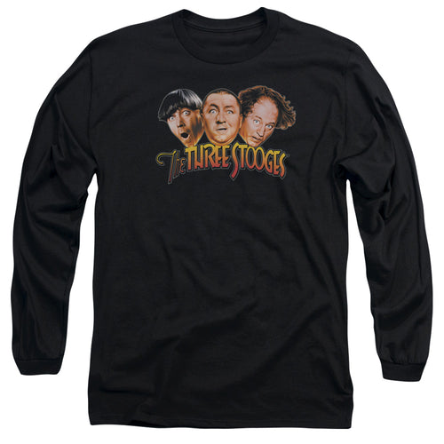 The Three Stooges Three Head Logo Long Sleeve T-Shirt