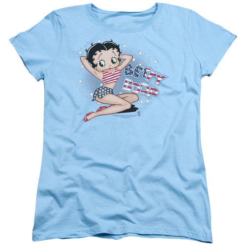 Betty Boop All American Girl Pin Up Womens T-Shirt