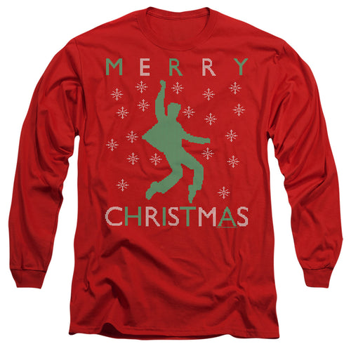 Elvis Presley Dancing Ugly Christmas Long Sleeve T-Shirt
