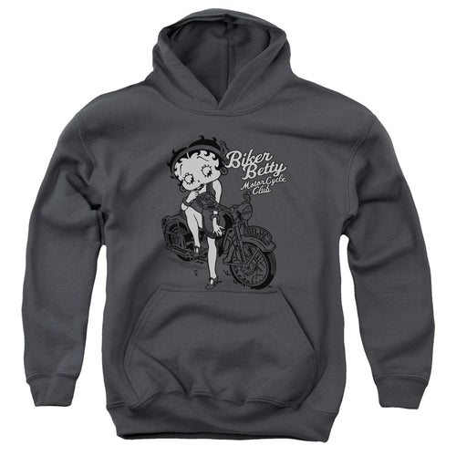 Betty Boop Biker Betty Motorcycle Club Youth Hoodie