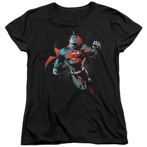Superman Up in the Sky Womens T-Shirt
