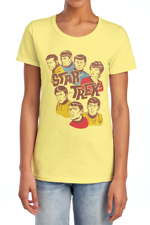 Star Trek Retro Illustrated Crew Womens T-Shirt