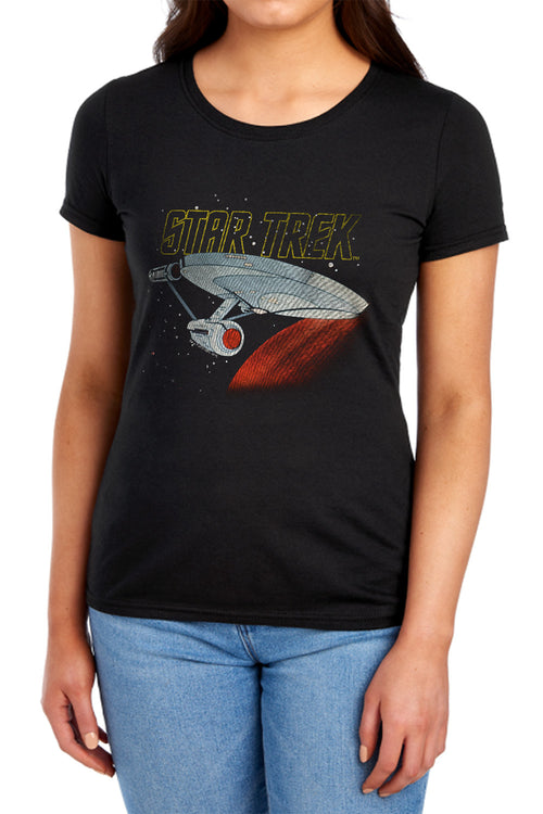 Star Trek Retro Enterprise Womens T-Shirt
