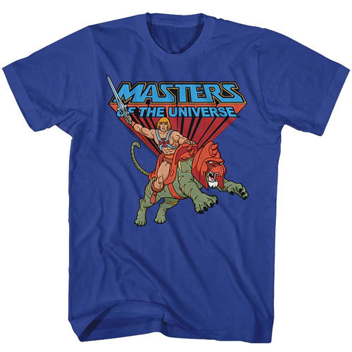 Ride Into Battle Masters of the Universe t-shirt in royal blue