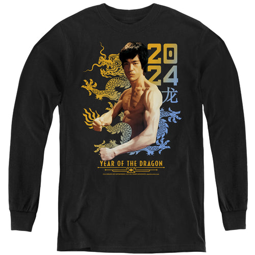 Bruce Lee Two Tone Year of the Dragon Youth Long Sleeve T-Shirt