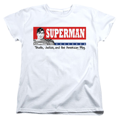 Superman for President White Womens T-Shirt