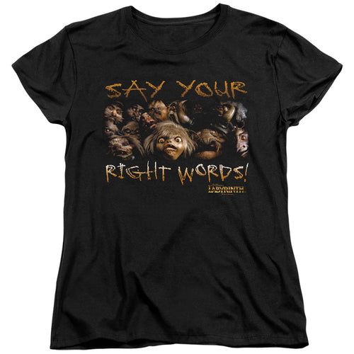 Labyrinth Say Your Right Words Womens T-Shirt